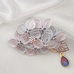紫陽花のヘアクリップ（青紫）