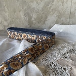 [くすみブルー] 　インド刺繍リボン　花　インド刺繍　スパンコール　刺繍リボン　リボン　りぼん　※10月8日よりゆうパケットにて発送となります。