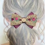 インド刺繍リボン🎀バレッタ・ヘアクリップ