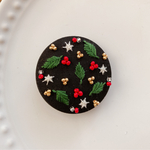 ビーズ刺繍くるみボタン（ヘアゴム/ブローチ）