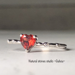 ◆再販◆【宝石質ガーネット】赤紅色のsilver925ハートリング/モザンビーク産AAA/5mmハートファセットカット/1月誕生石/無料ラッピング/ギフト