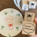【MERRY CHRISTMAS】ふきだしはんこ　2cm角　ラバースタンプ