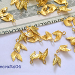 チャーム*gold two leaves*コネクター　リーフ*葉っぱ