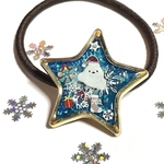 サンタのシマエナガちゃん星型クリスマスヘアゴム  