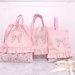【お名前刺繍】受注生産　レッスンバッグ　上履き入れ　3点セット　入園セット　入学セット　入園入学　オーダー　名入れ