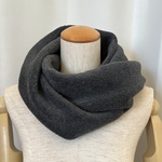 ★送料無料★メルトンフリースのあったかねじりスヌード　チャコール
