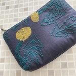 タンポポ　ポーチ　16  ポケットつき　ミナペルホネンの刺繍生地　tanpopo