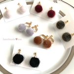 ころりん ファーボール ピアス/イヤリング
