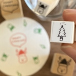 【ちびクリスマスツリー】1cm角　小さなはんこ　ラバースタンプ