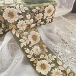 [2枚目下から4番目] インド刺繍リボン　花　インド刺繍　スパンコール　刺繍リボン　リボン　りぼん　※10月8日よりゆうパケットにて発送となります。