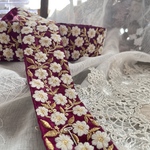インド刺繍リボン　花　インド刺繍　スパンコール　刺繍リボン　リボン　りぼん　※10月8日よりゆうパケットにて発送となります。