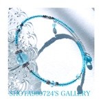 ［再販5］湘南海岸からの贈り物🎁　希少　5A  ブルートパーズ　スワロフスキー　アクアマリン　シングル　ワイヤー　ブレスレッド　#minne_new  #天然石　#ブルー　#トパーズ