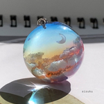 ２４㎜　朝月夜（あさづきよ）　雲レジン キーホルダー 
