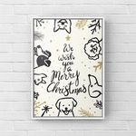 クリスマスポスター【クリスマスA】A4ポスター　犬　トイプードル　チワワ　ラブラドールレトリバー　ボーダーコリー　柴犬　ダックス
