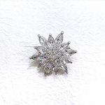 フラワー ブローチ コサージュ お花 シルバー キラキラ ファッション アクセサリー