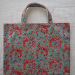 レッスンバッグ*リバティ*Tatum*水色×赤*30.5×39cm