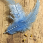  フェザー 羽 ライトブルー 10枚セット 10-15cm 金具付き