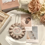 【控えめ妊婦さんに送る✨】大人可愛い！マタニティロゼットキーホルダー♡ グレージュ♡シンプルエレガント✨