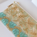 【中】インド刺繍のファスナーポーチ