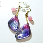 蝶の羽ピアス（メルヘン蝶×桃）