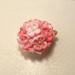 ちりめん細工の紫陽花ブローチ  ピンク【送料無料】
