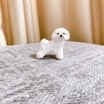 ビションフリーゼ　ミニチュア　犬　置物　粘土　フィギュア