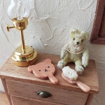 ミニチュア　くまちゃん手鏡🐻とヘアブラシ