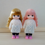 ミキちゃんマキちゃん＊アウトフィット　アラン模様のニットワンピースと黒タイツ(双子コーデセット)