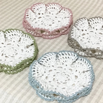SALE🌟お花🌼みたいな立体フリルエッジのグラスコースター/3色からお選び頂けます♪/ピンクSOLD OUt