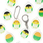 シロハラインコ：記名ができるアクリルキーホルダー