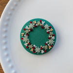 ビーズ刺繍くるみボタン（ヘアゴム/ブローチ）