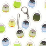 ウロコインコ：記名ができるアクリルキーホルダー