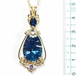 17.4ct!! 大粒コンケイブ・ロンドンブルートパーズのペンダント＊