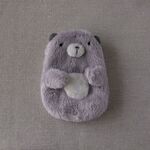 【再販】もふもふ動物ぬいぐるみポーチ（グレーくま）