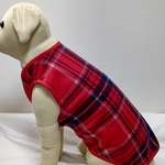 大型犬服フリース赤チェック柄