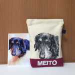 愛犬の刺繍ポーチL