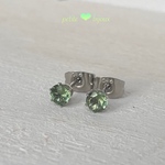 グリーンアパタイト 【マダガスカル産】 4mm サージカルステンレス製 ピアス シルバーカラー