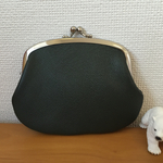 本革ぺたんこ親子がま小銭入れ（深みどり色レザー）