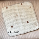 【アウトレット】　名入れ可　カフェマット　くまとうさぎ　44×55