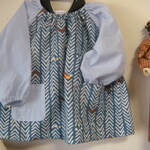 青★あったかこの時期だけでも■起毛にわとりのスモック■サイズ100