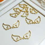 【再販×8】<10個> 天使の羽 チャーム レジン枠 ゴールド