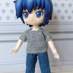 オビツ11 服 お洋服 グレー 灰色 Tシャツ ☆シンプル☆