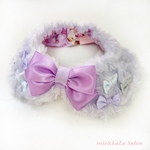 ペット用ふわふわリボンケープ🎀パープル💜