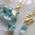 ◇902　🐚イルカと天然水晶のネックレス🐬💦