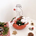 のんびり猫サンタのクリスマスオブジェ