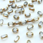 24個・6.5×4.5ｍｍ・シャドークリスタル・ガラスビーズ・変形オーバル・22102512