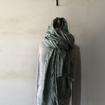 大判ストール"grayish green"　W140 H220　フレンチリネン 