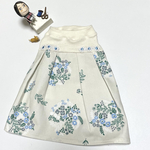 犬服　SS ボタニカルブーケ柄くすみアイボリーワンピース