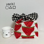 可愛いすぎ❤️レトロ　いちごのリボンのランチバッグ❤️お弁当袋