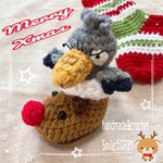 ハシビロコウさん♡のXmas✨トナカイブーツにハマってみた。あみぐるみストラップ・オーナメントにも🎄(送料込み)